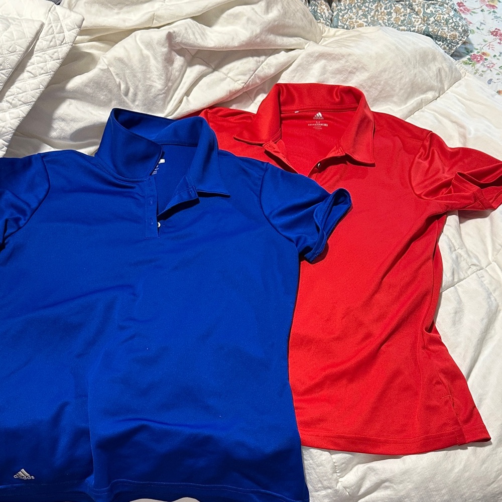 Adidas Polo Shirts in Red and Blue - Picture 3 of 5